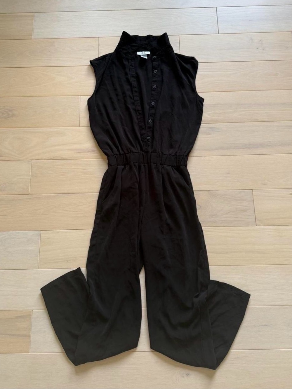 Joe B Black Sleeveless Button-Front Jumpsuit
